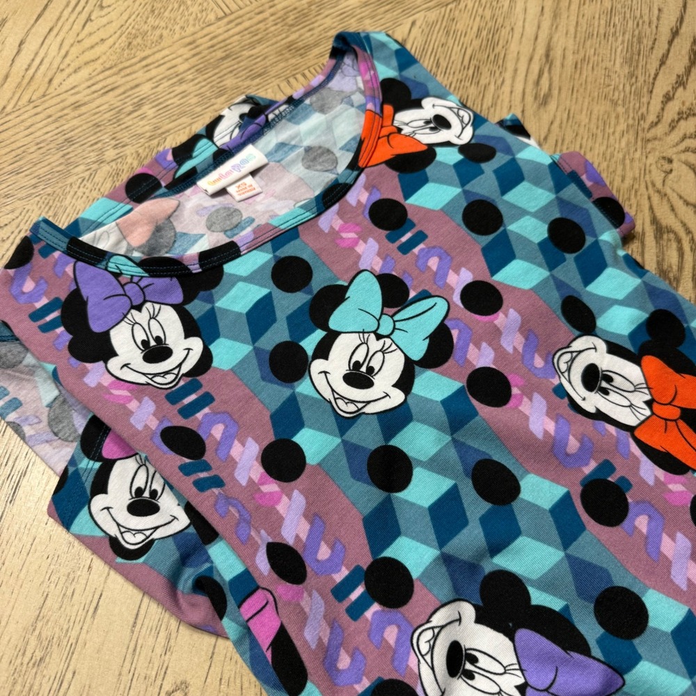 LuLaRoe Disney Minnie Mouse Geometric Print Tunic Top XS